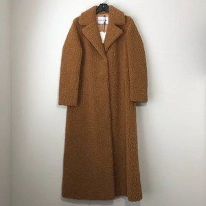 NWT STAND STUDIO Kylie Faux Shearling Coat In Camel size 40 / US size 8